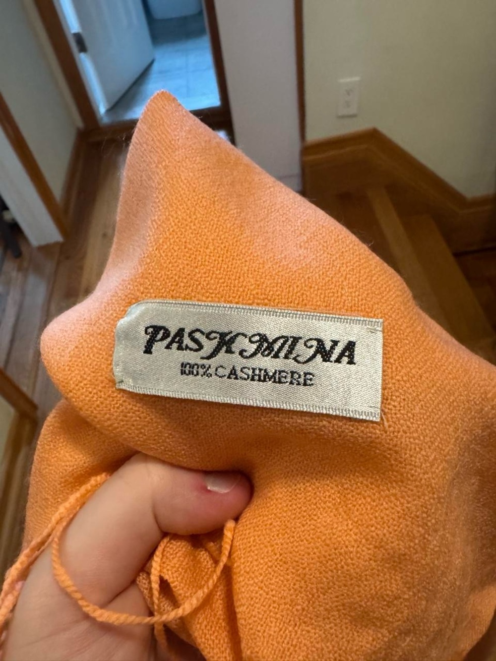 light orange genuine pashmina 100% cashmere scarf